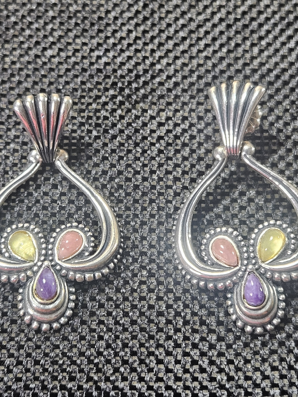 Carolyn Pollack Relios Multi Gemstone Earrings From Her Windsong Collection .925